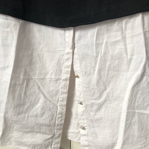 Black and white blouse layered style blouse - Picture 4 of 5